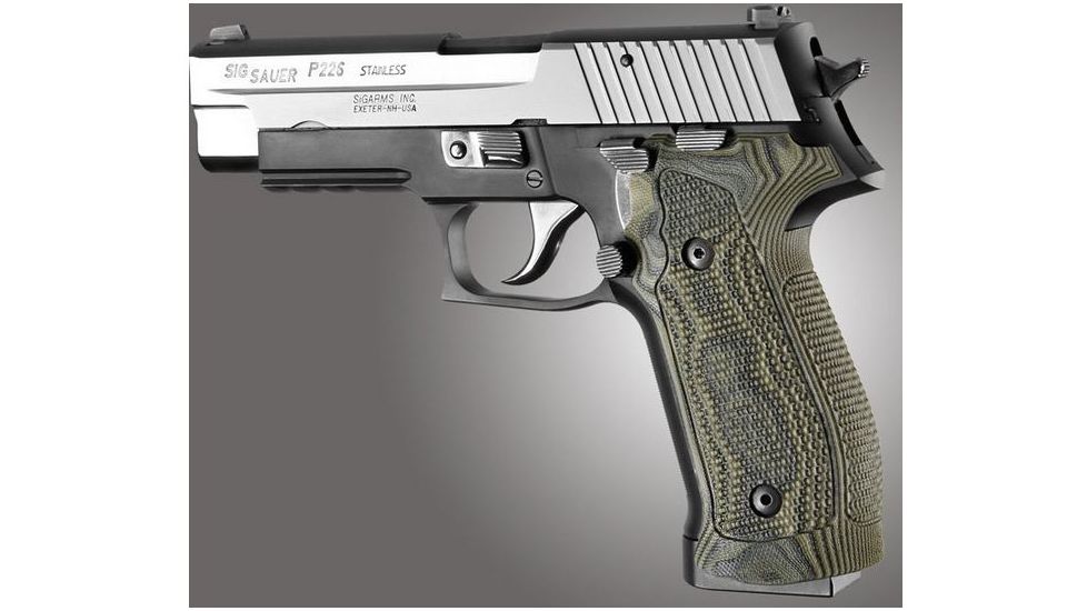 HOGUE SIG Sauer P226 DA/SA Magrip Piranha Grip G10, G-Mascus Green, Green 23138