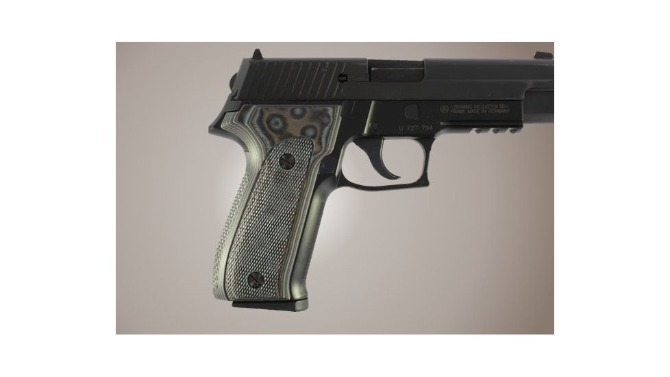 Hogue SIG Sauer P226 DAK Checkered G-10 - G-Mascus Black/Gray 26157-BLKGRY