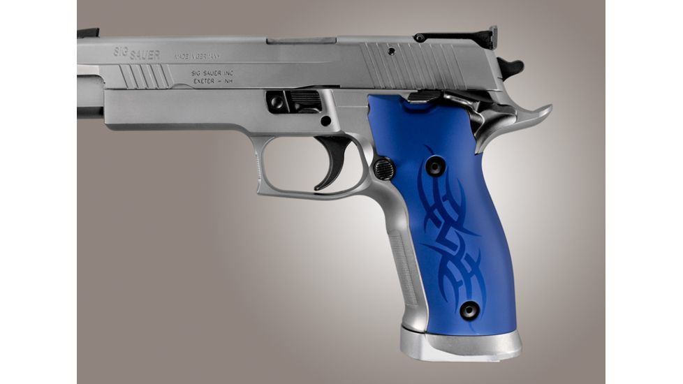 Hogue SIG Sauer P226 SAO X5 X6 Tribal Aluminum - Blue Anodize 27103