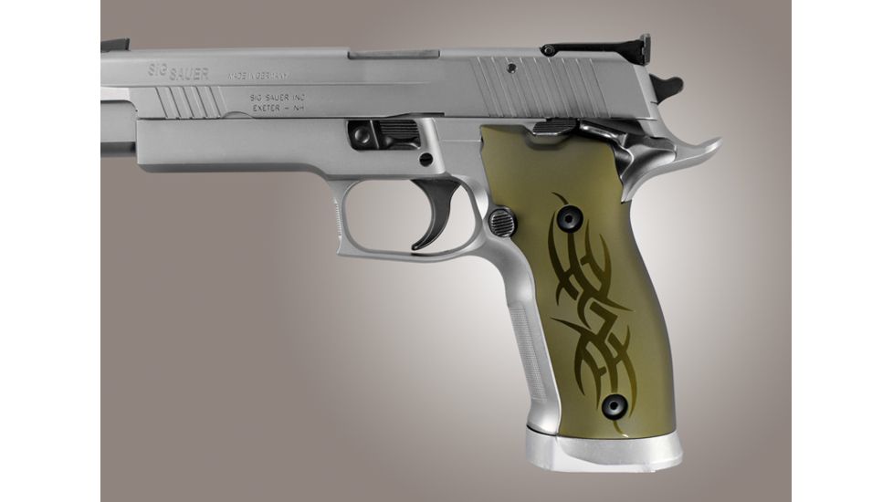 Hogue SIG Sauer P226 SAO X5 X6 Tribal Aluminum - Green Anodize 27101