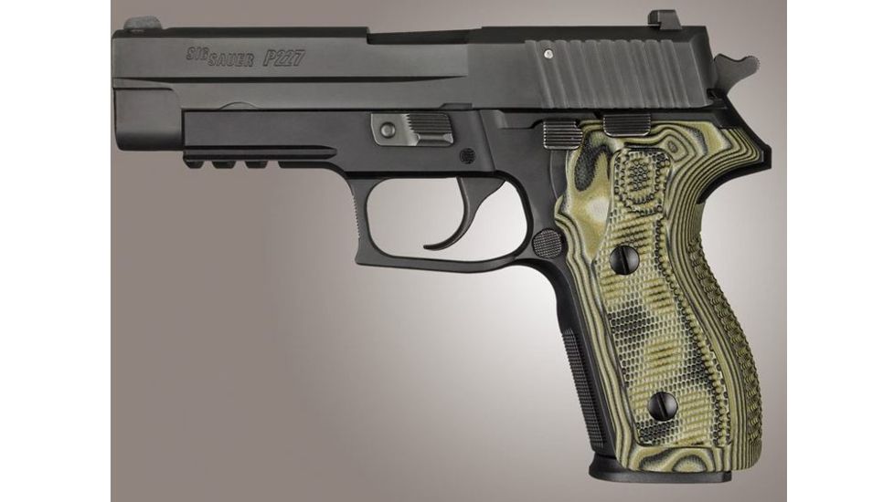 HOGUE SIG Sauer P227 DA/SA Piranha Grip G10, G-Mascus Green, Screws And Bushings Included, Green 47138