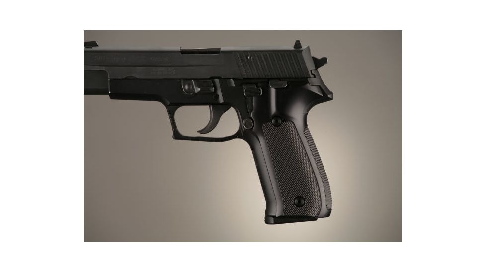 Hogue SIG Sauer P228 - P229 Checkered Aluminum - Brushed Gloss Black Anodized 28176