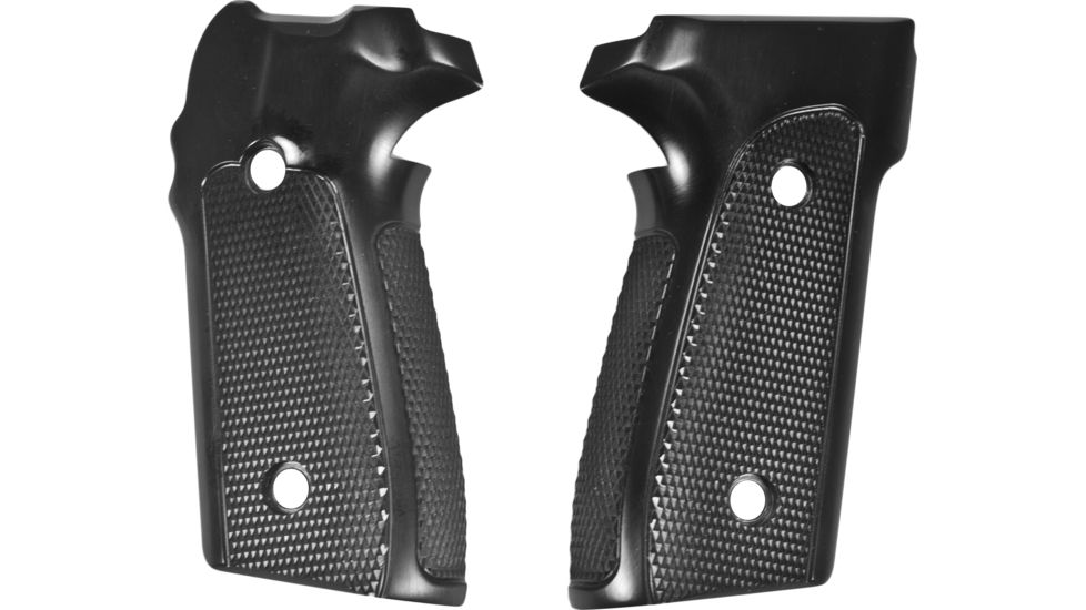 Hogue SIG Sauer P228 - P229 Grip Checkered Aluminum - Brushed Gloss Black Anodized 28176