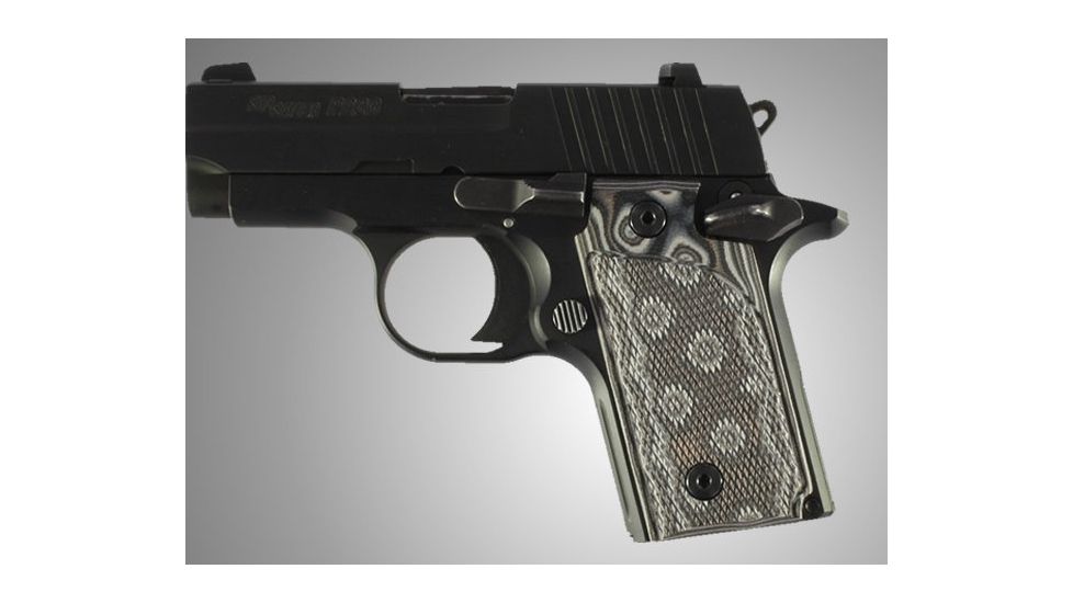 Hogue SIG Sauer P238 Checkered G-10 - G-Mascus Black/Gray 38177-BLKGRY