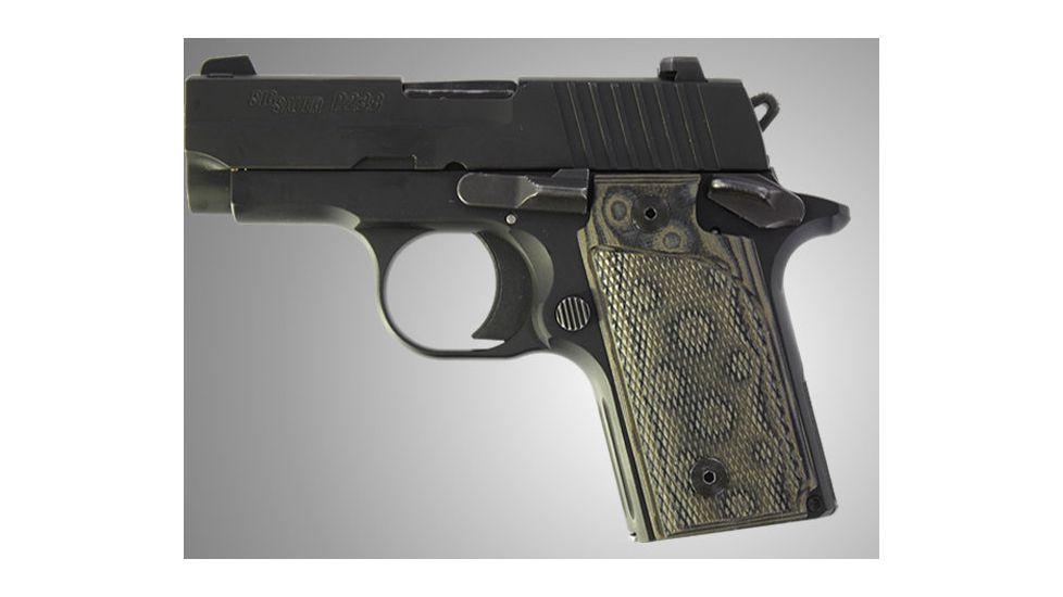 Hogue SIG Sauer P238 Checkered G-10 - G-Mascus Green 38178