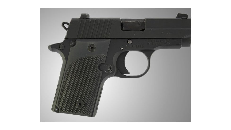 Hogue SIG Sauer P238 Checkered G-10 - Solid Black 38179