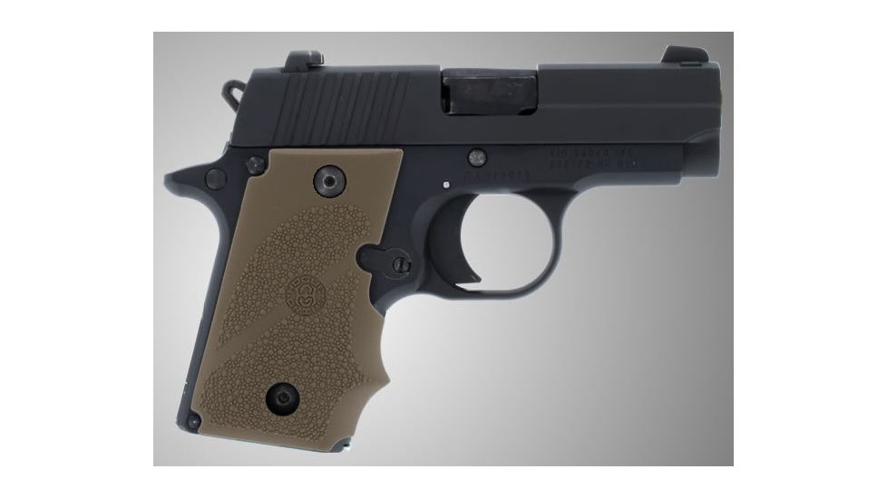 Hogue SIG Sauer P238 Rubber Grip with Finger Grooves Desert Tan 38003
