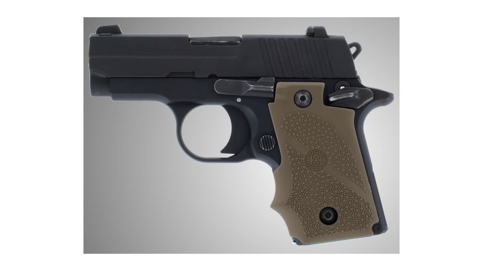 Hogue SIG Sauer P238 Rubber Grip with Finger Grooves Desert Tan 38003