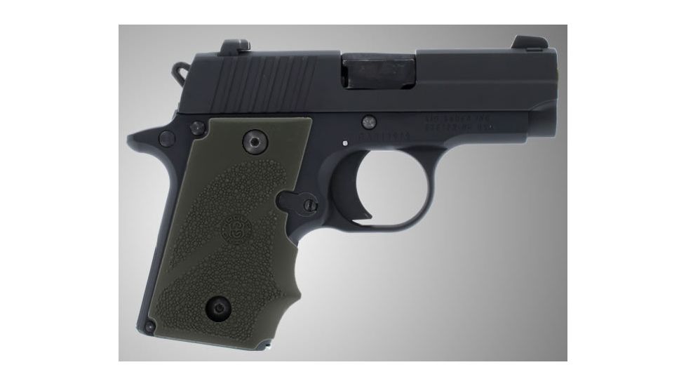 Hogue SIG Sauer P238 Rubber Grip with Finger Grooves OD Green 38001