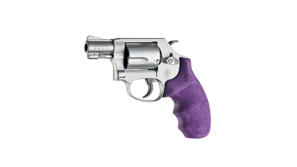 Hogue Smith &amp; Wesson Laser Enhanced Grip, Green Laser, Round Butt Rubber Monogrip, J Frame, Purple, 60986