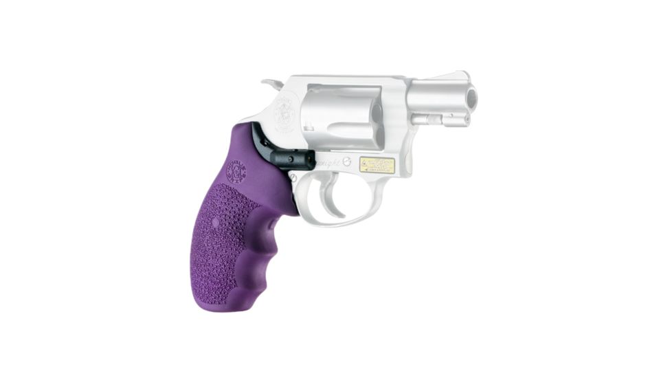 Hogue Smith &amp; Wesson Laser Enhanced Grip, Green Laser, Round Butt Rubber Monogrip, J Frame, Purple, 60986