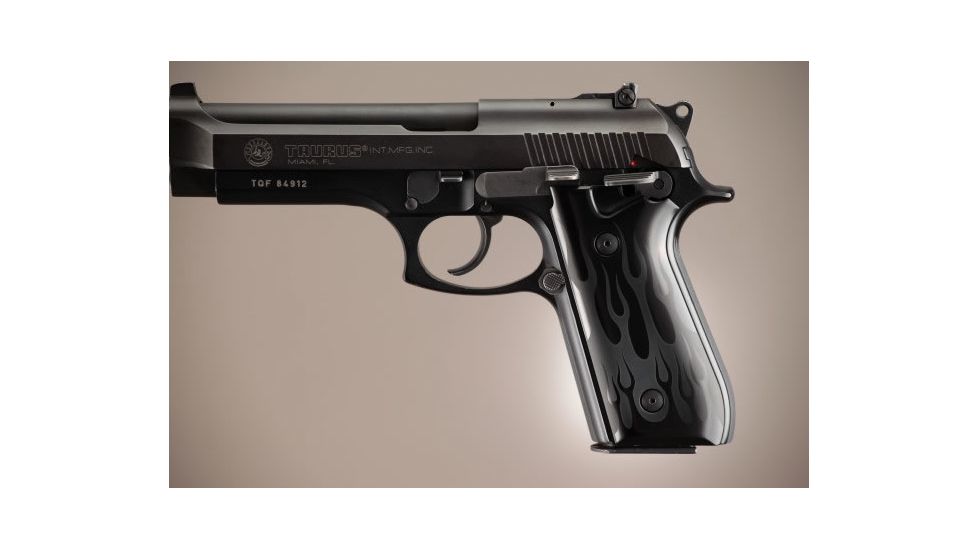 Hogue Taurus PT-99 PT-92 PT-100 PT-101 With Decocker Flames Aluminum - Black Anodized 99130