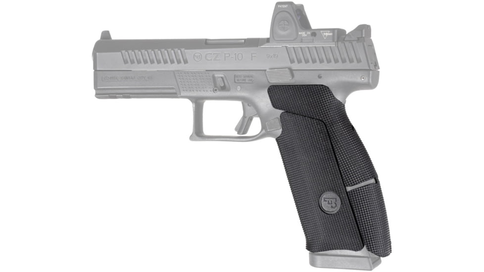 Hogue Wrapter Rubber 9mm Adhesive Pistol Grip, CZ P10 F, Black/Block Texture, 17828
