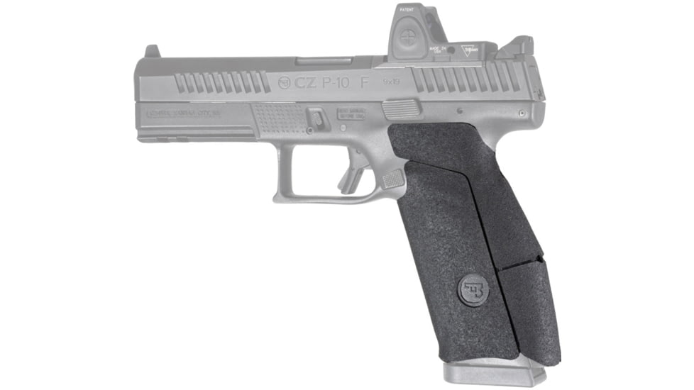 Hogue Wrapter Rubber 9mm Adhesive Pistol Grip, CZ P10 F, Black/Grain Texture, 17820