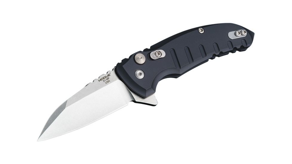 Hogue X1-Microflip 2.75in Folder Wharncliffe Blade, Tumble Finish, Alum Frame, Matte Black 24160