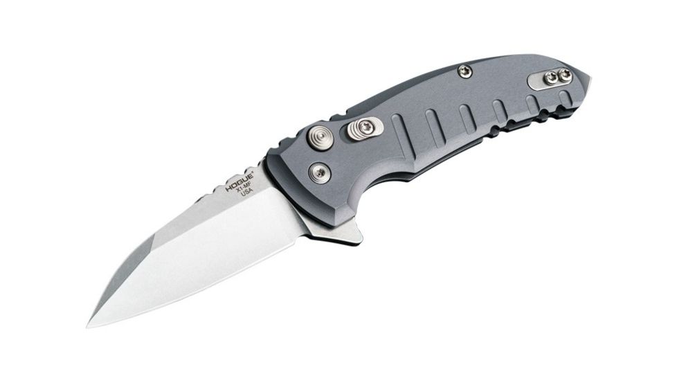 Hogue X1-Microflip 2.75in Folder Wharncliffe Blade, Tumble Finish, Alum Frame, Matte Grey 24162