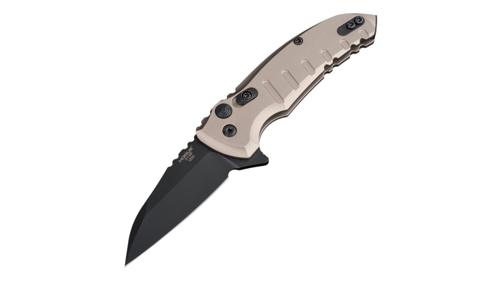 Hogue X1-Microflip Folding Knife, 2.75 in, Wharncliffe Blade, Black Finish Alum Frame, Matte Flat Dark Earth, 24167