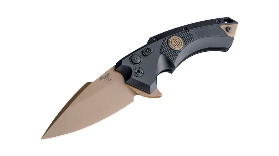 Hogue X5 3.5in Sig Emperor Scorpion Folder CPM154 Spear Point Blade, FDE PVD Finish, Aluminum Frame/G10 Insert, Black, 36570