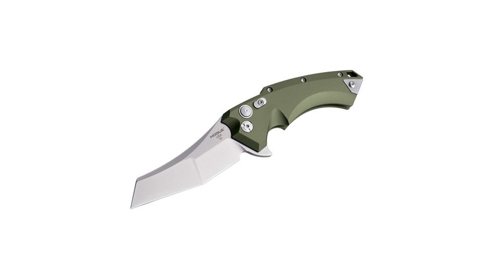X5 4" Folder CPM154 Wharncliffe Blade Tumbled Finish - OD Green Aluminum Frame