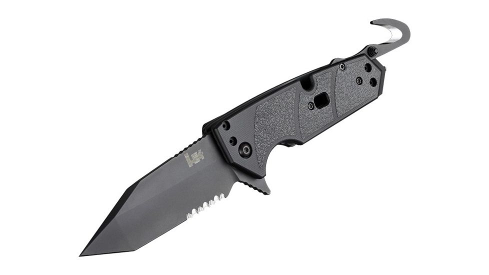 Hogue Xrt 3.75inch First Response Tool Folder Tanto Blade Partially Serrated Flipper Black Finish G10 Scales - Solid Black - 34200