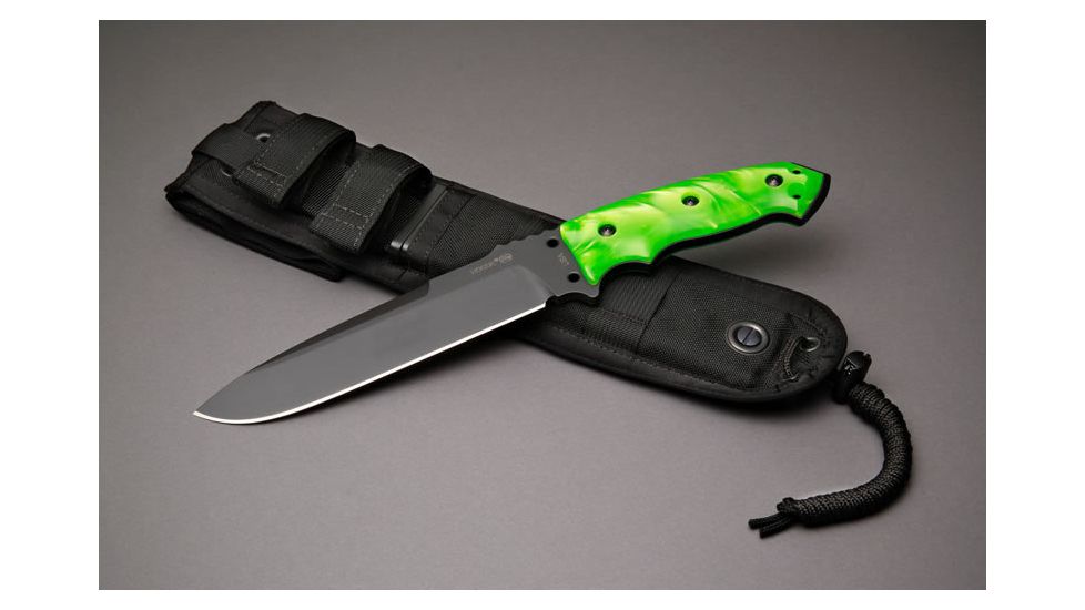 Hogue Zombie-X, Green Polymer Handle, 5.5 in. Black Plain DP HOG35175