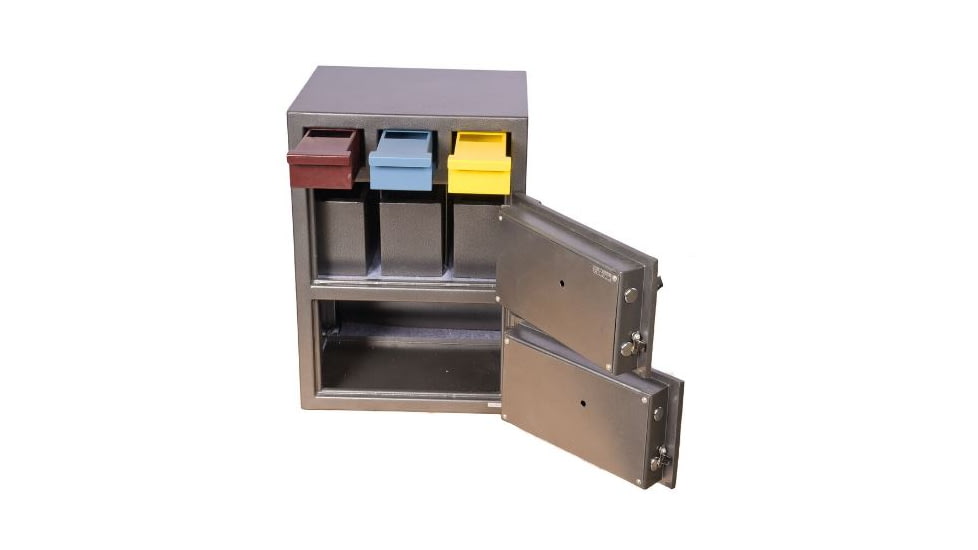 Hollon Safe Hollon 3D-2820MM-EE Triple Drop Depository Safe, Gray, Medium 3D-2820MM-EE