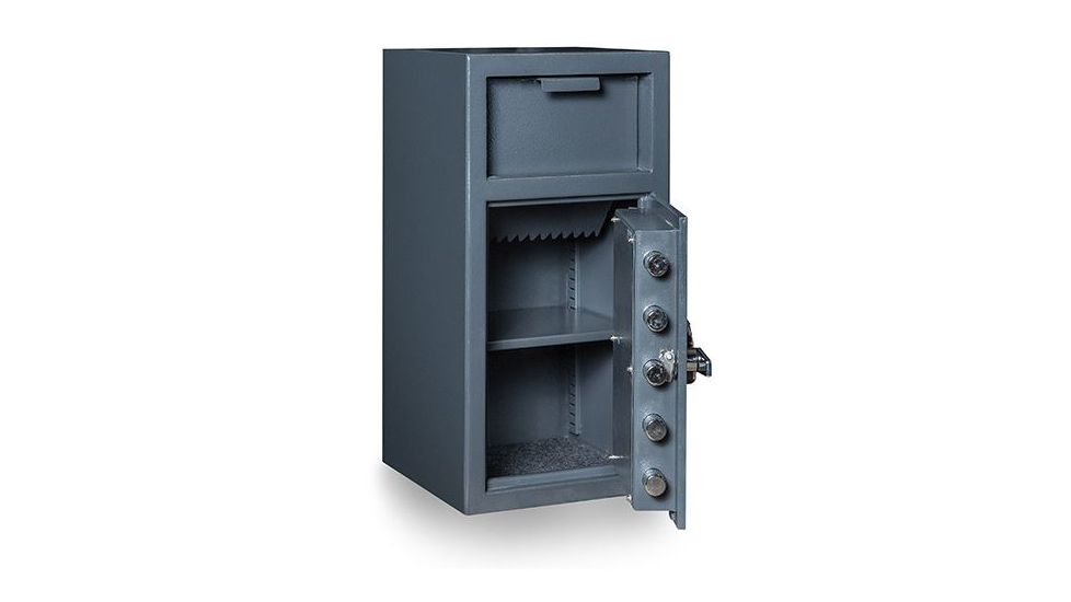 Hollon Safe Hollon FD-2714E Front Loading Depository Safe, Gray, Medium FD-2714E