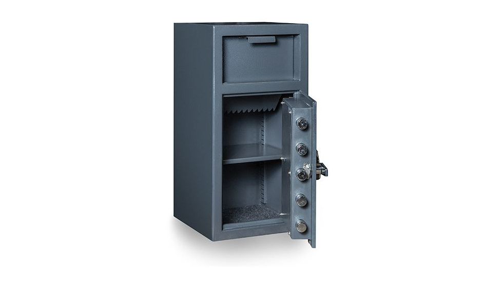Hollon Safe Hollon FD-2714K Front Loading Depository Safe, Gray, Medium FD-2714K
