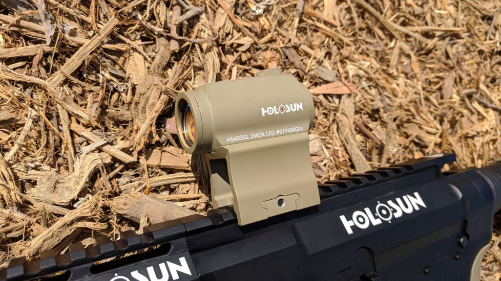 OpticsPlanet Exclusive Holosun 403GL 1x 2 MOA Aluminum Micro Red Dot Sight,Flat Dark Earth, HS403GL FDE