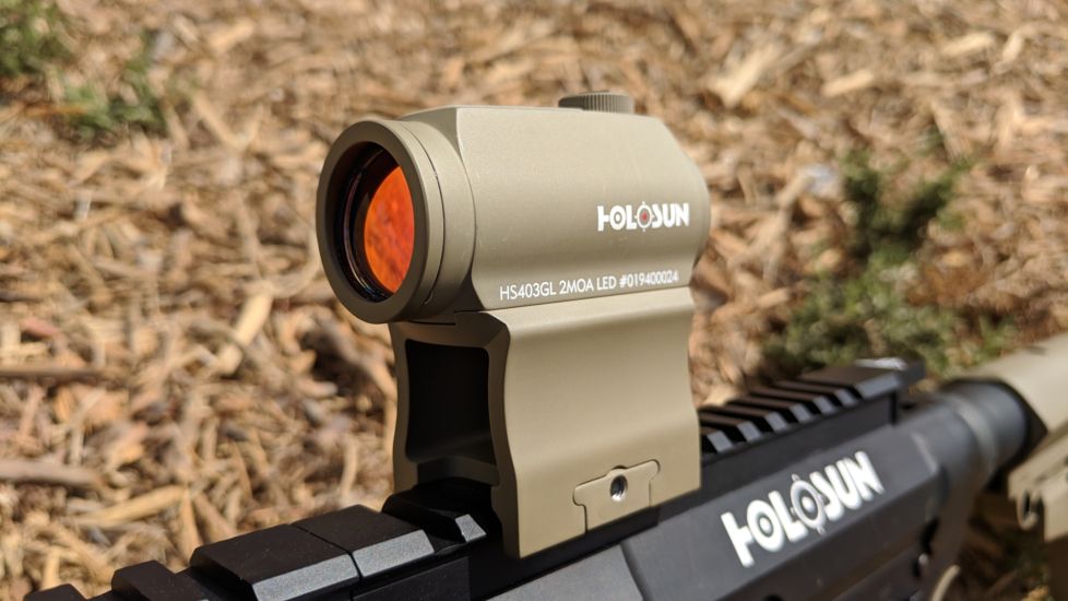 OpticsPlanet Exclusive Holosun 403GL 1x 2 MOA Aluminum Micro Red Dot Sight,Flat Dark Earth, HS403GL FDE