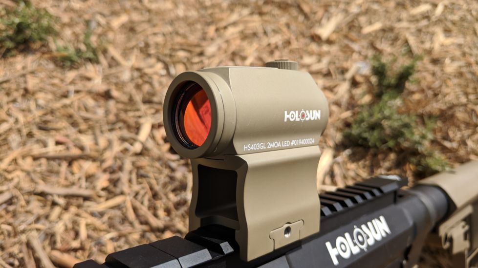 OpticsPlanet Exclusive Holosun 403GL 1x 2 MOA Aluminum Micro Red Dot Sight,Flat Dark Earth, HS403GL FDE