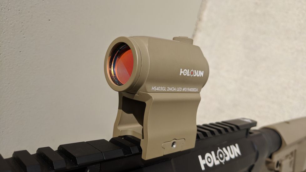 OpticsPlanet Exclusive Holosun 403GL 1x 2 MOA Aluminum Micro Red Dot Sight,Flat Dark Earth, HS403GL FDE