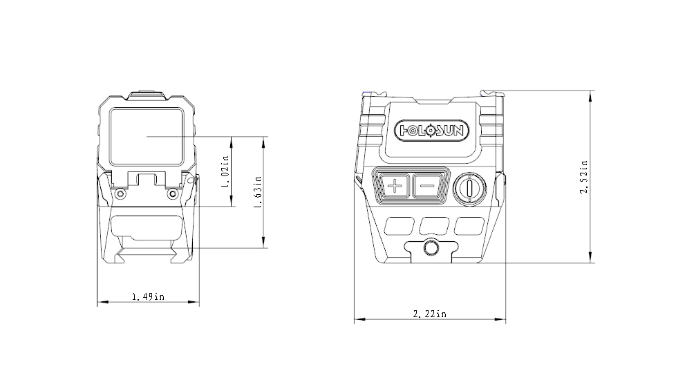 Holosun AEMS Core Red Dot Sight, 2 MOA Red Dot Reticle, MAO, Black, AEMS-CORE-110101