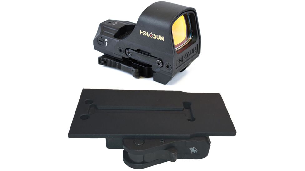 Holosun Circle Dot Open Reflex Sight,2 MOA Dot,65 MOA Circle,91x65x40mm, Black HS510C with American Defense Manufacturing Holosun 510C Quick Detach Mount