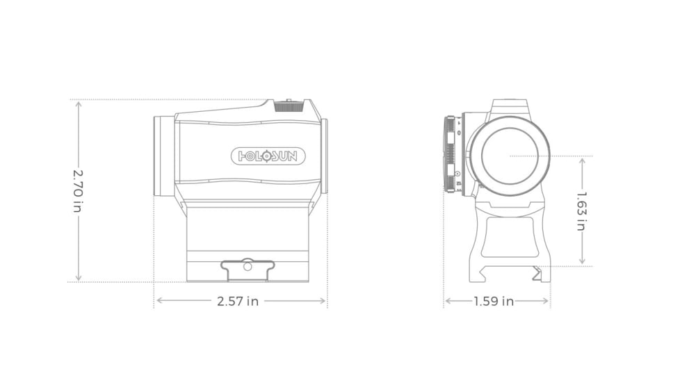 Holosun HS403R Classic Series Red Dot Sight, 1x, 2 MOA Dot, CR2032 Battery, Black, HS403R