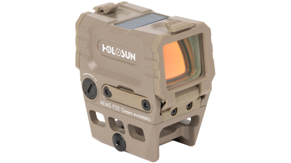 Holosun OPMOD AEMS Red Dot Sight, Green MRS, 2 MOA Dot, Flat Dark Earth, AEMS 221311