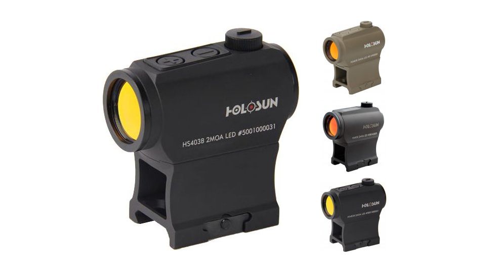 Holosun Paralow Red Dot Sight, 2 MOA Dot, Parallax-Free, Black, Flat Dark Earth, Orange, Yellow