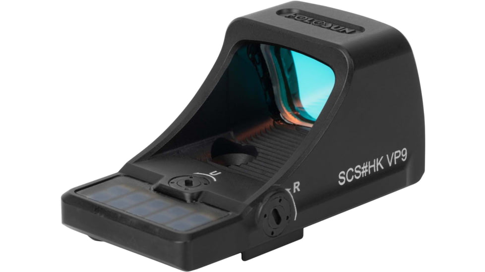 Holosun SCS Solar Charging Sight for H&amp;K VP9, 2 MOA Dot/32 MOA Circle Green Reticles, Black, Black, SCS-VP9-GR