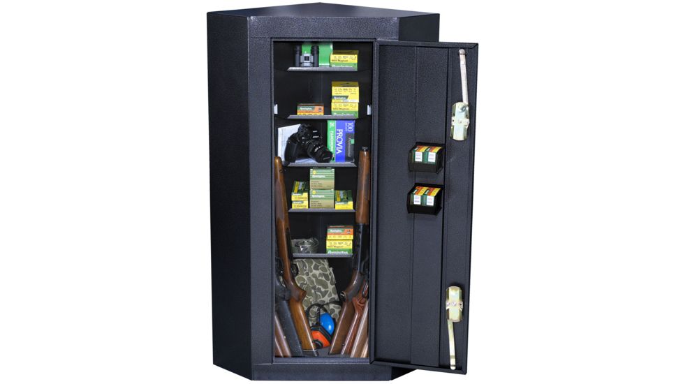 Homak Corner Gun Cabinet 36010 (contents not included)