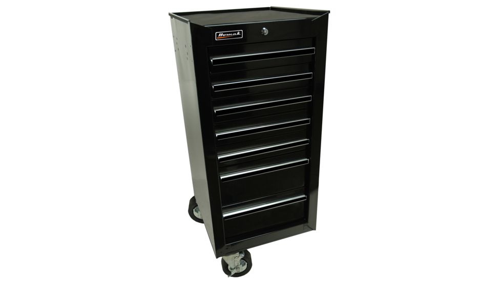 Homak 41in Side Cabinet Add-On w/ 7 Drawers, Black BK08041071