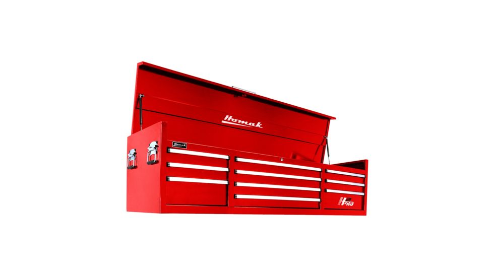 Homak 72in H2Pro Series-10 Drawer Top Chest, Red, Large RD02010720