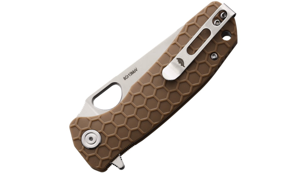 Honey Badger Knives Medium Leaf Linerlock Tan