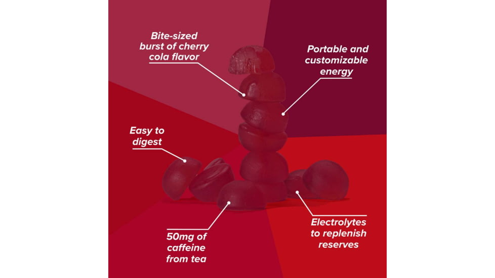 Honey Stinger Caffeinated Chews, Cherry Cola, 1.8 oz Bag, 78312