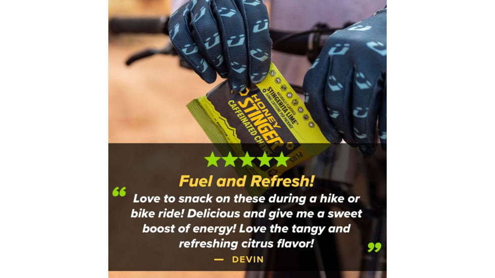 Honey Stinger Caffeinated Chews, Stingerita Lime, 1.8 oz Bag, 78412