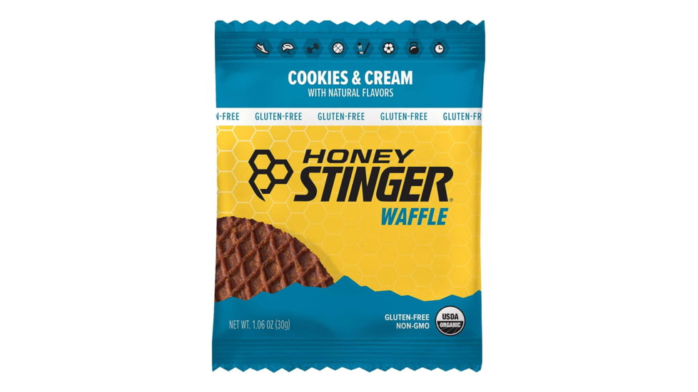 Honey Stinger Gluten Free Organic Waffle, Cookies &amp; Cream, 1 oz Pack, 76112