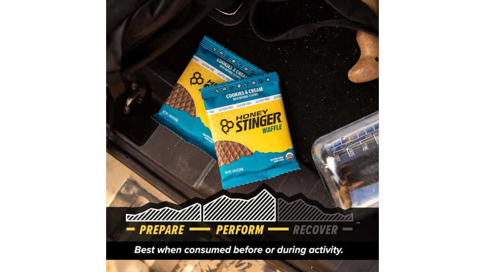 Honey Stinger Gluten Free Organic Waffle, Cookies &amp; Cream, 1 oz Pack, 76112