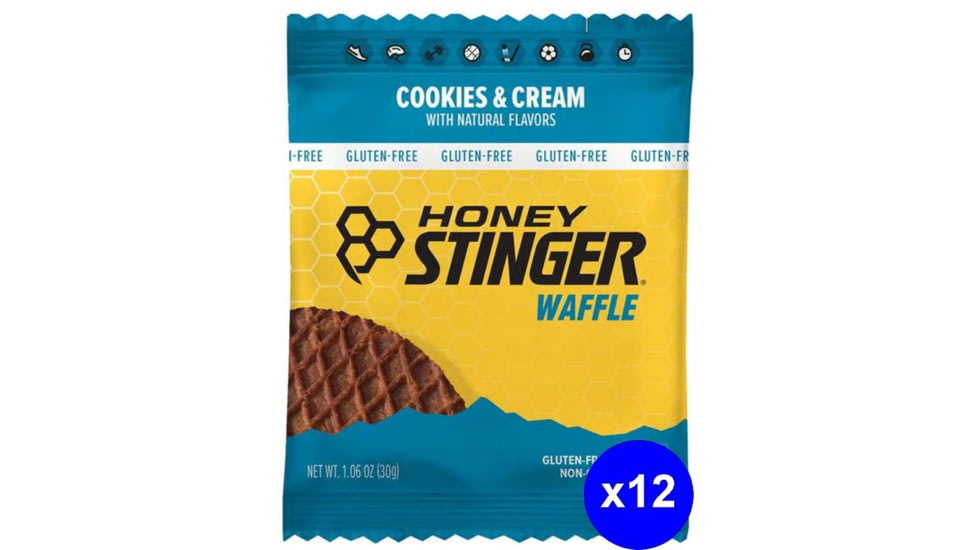 Honey Stinger Gluten Free Organic Waffle, Cookies &amp; Cream, 1 oz Pack/12 Count Box