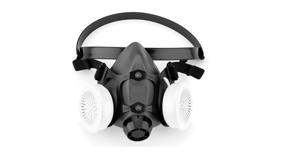 Honeywell 5500 Series Elastomeric Half Mask w/Dual Cartridge Connectors, Black, Medium 550030M