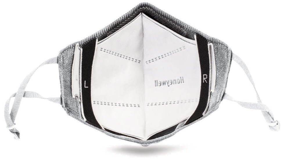 Honeywell Dual Layer Face Cover with 8 Replaceable Filters, Light Gray, RWS-50107