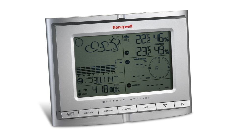 Honeywell PRO Wireless Weather Station w/ Indoor/ Outdoor Thermometer &amp; Humidity, Barometer, Wind Speed, Rainfall TE821W